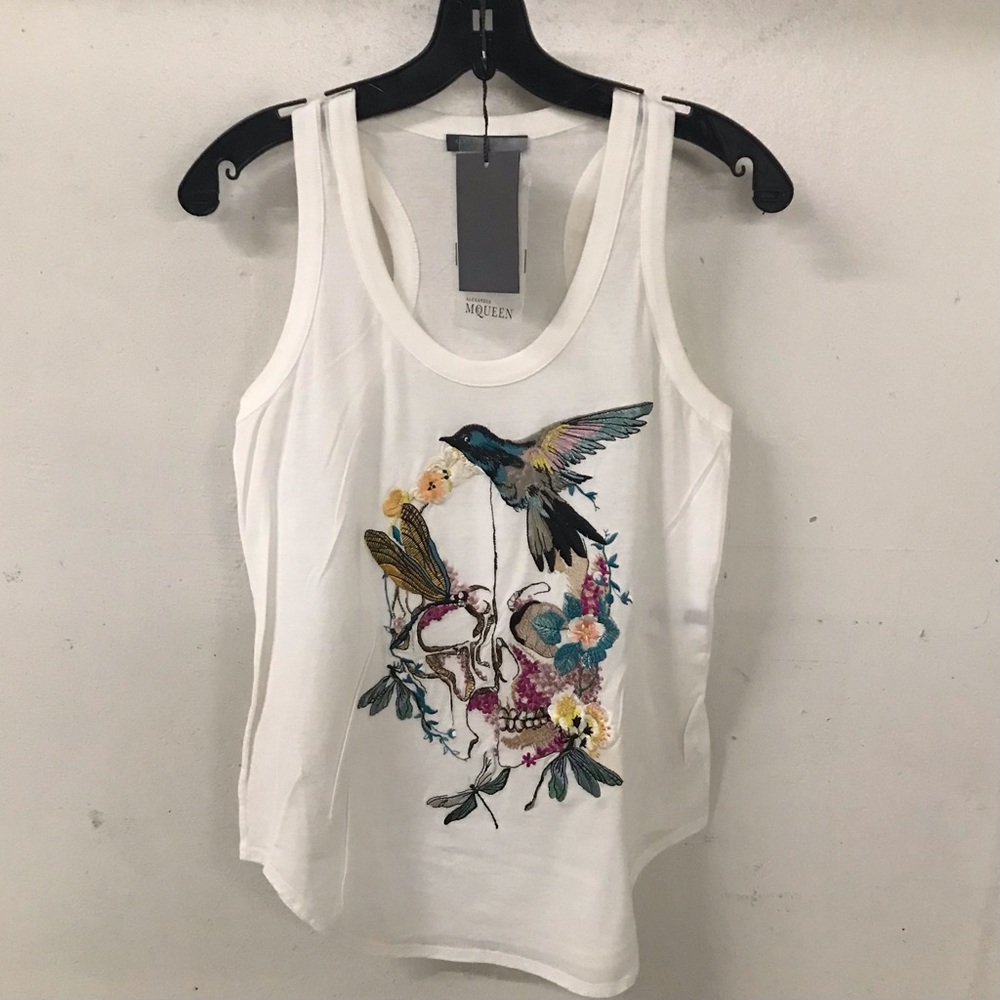 ALEXANDER MCQUEEN Hummingbird Embroidered Tank Top - Picture 2 of 7